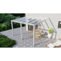 Terrassenüberdachung Professional 400 Cm X 300 Cm Weiß Glas -Vitavia Verkäufe 6022156 11007300 3