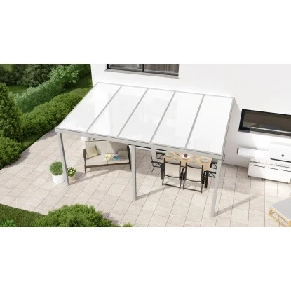 Terrassenüberdachung Professional 500 Cm X 300 Cm Grau Struktur PC Opal 3 Terrassenüberdachung Professional 500 Cm X 300 Cm Grau Struktur PC Opal – Bild 3