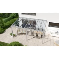 Terrassenüberdachung Professional 500 Cm X 350 Cm Grau Struktur Glas