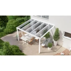 Terrassenüberdachung Professional 400 Cm X 350 Cm Weiß PC Klar