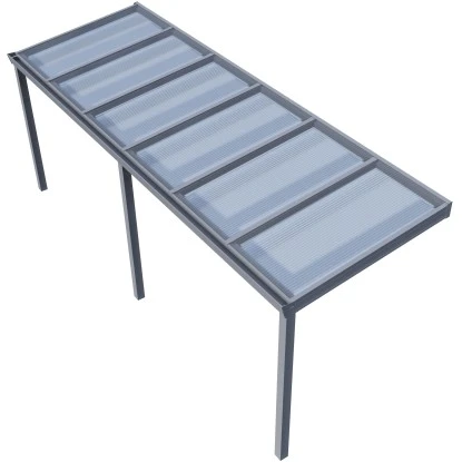 Terrassenüberdachung Professional 600 Cm X 250 Cm Grau Struktur PC Klar 2 Terrassenüberdachung Professional 600 Cm X 250 Cm Grau Struktur PC Klar – Bild 2
