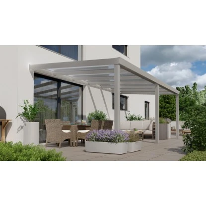 Terrassenüberdachung Professional 600 Cm X 250 Cm Grau Struktur PC Klar 3 Terrassenüberdachung Professional 600 Cm X 250 Cm Grau Struktur PC Klar – Bild 3