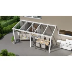 Terrassenüberdachung Professional 500 Cm X 250 Cm Weiß PC Klar