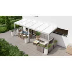 Terrassenüberdachung Professional 600 Cm X 250 Cm Grau Struktur PC Opal