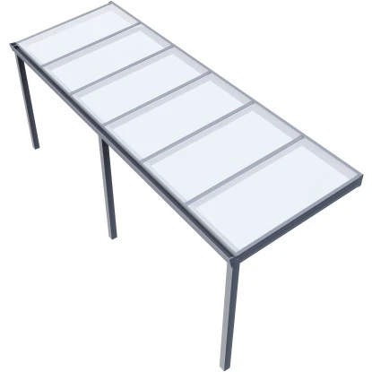 Terrassenüberdachung Professional 600 Cm X 250 Cm Grau Struktur PC Opal 2 Terrassenüberdachung Professional 600 Cm X 250 Cm Grau Struktur PC Opal – Bild 2