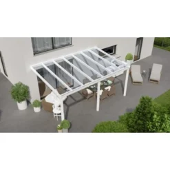 Terrassenüberdachung Professional 500 Cm X 300 Cm Weiß Glas