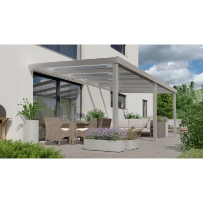 Terrassenüberdachung Professional 600 Cm X 300 Cm Grau Struktur PC Klar 3 Terrassenüberdachung Professional 600 Cm X 300 Cm Grau Struktur PC Klar – Bild 3