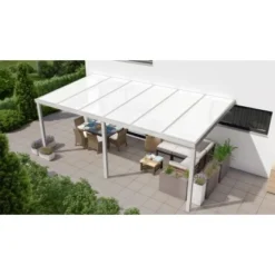 Terrassenüberdachung Professional 600 Cm X 300 Cm Grau Struktur PC Opal