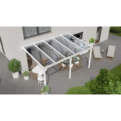 Terrassenüberdachung Professional 500 Cm X 350 Cm Weiß PC Klar 1 Terrassenüberdachung Professional 500 Cm X 350 Cm Weiß PC Klar