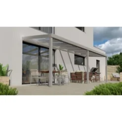 Terrassenüberdachung Professional 700 Cm X 200 Cm Grau Struktur PC Klar -Vitavia Verkäufe 602304 11007300 3