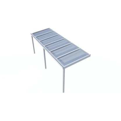 Terrassenüberdachung Professional 600 Cm X 200 Cm Weiß PC Klar 2 Terrassenüberdachung Professional 600 Cm X 200 Cm Weiß PC Klar – Bild 2