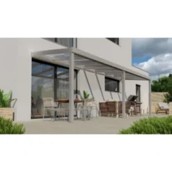 Terrassenüberdachung Professional 700 Cm X 250 Cm Grau Struktur PC Klar -Vitavia Verkäufe 602324 11007300 3