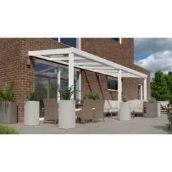 Terrassenüberdachung Professional 600 Cm X 250 Cm Weiß PC Klar -Vitavia Verkäufe 602327 11007300 3