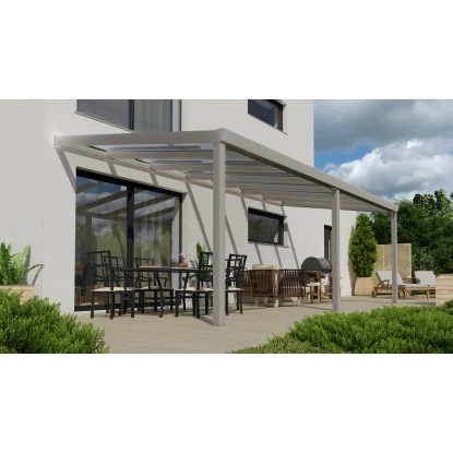 Terrassenüberdachung Professional 700 Cm X 300 Cm Grau Struktur PC Klar 3 Terrassenüberdachung Professional 700 Cm X 300 Cm Grau Struktur PC Klar – Bild 3
