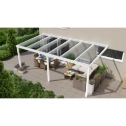 Terrassenüberdachung Professional 600 Cm X 350 Cm Weiß PC Klar