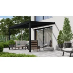 Terrassenüberdachung Professional 300 Cm X 300 Cm Schwarz Struktur Glas -Vitavia Verkäufe 602552 11007300 3