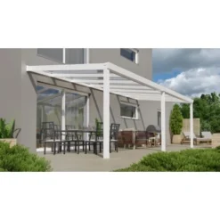 Terrassenüberdachung Professional 700 Cm X 300 Cm Weiß PC Klar
