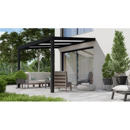 Terrassenüberdachung Professional 300 Cm X 350 Cm Schwarz Struktur PC Opal 2 Terrassenüberdachung Professional 300 Cm X 350 Cm Schwarz Struktur PC Opal – Bild 2