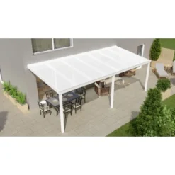 Terrassenüberdachung Professional 700 Cm X 350 Cm Weiß PC Opal