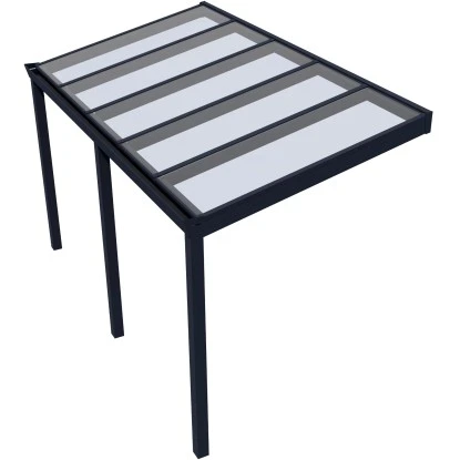 Terrassenüberdachung Professional 400 Cm X 200 Cm Schwarz Struktur Glas 2 Terrassenüberdachung Professional 400 Cm X 200 Cm Schwarz Struktur Glas – Bild 2