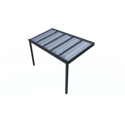Terrassenüberdachung Professional 400 Cm X 200 Cm Schwarz Struktur PC Klar 2 Terrassenüberdachung Professional 400 Cm X 200 Cm Schwarz Struktur PC Klar – Bild 2