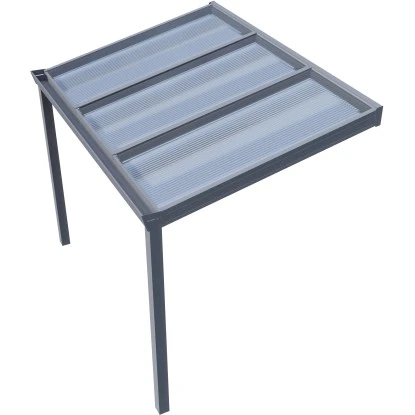 Terrassenüberdachung Professional 300 Cm X 200 Cm Grau Struktur PC Klar 2 Terrassenüberdachung Professional 300 Cm X 200 Cm Grau Struktur PC Klar – Bild 2