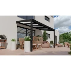 Terrassenüberdachung Professional 400 Cm X 200 Cm Schwarz Struktur PC Opal -Vitavia Verkäufe 602707 11007300 3