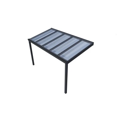 Terrassenüberdachung Professional 400 Cm X 250 Cm Schwarz Struktur PC Klar 2 Terrassenüberdachung Professional 400 Cm X 250 Cm Schwarz Struktur PC Klar – Bild 2