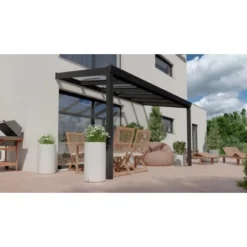 Terrassenüberdachung Professional 400 Cm X 250 Cm Schwarz Struktur PC Klar 6 Terrassenüberdachung Professional 400 Cm X 250 Cm Schwarz Struktur PC Klar -Vitavia Verkäufe 602712 11007300 3