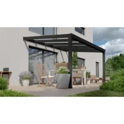 Terrassenüberdachung Professional 400 Cm X 300 Cm Schwarz Struktur Glas -Vitavia Verkäufe 602792 11007300 3
