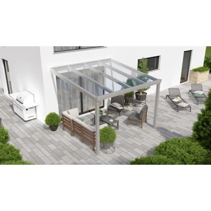 Terrassenüberdachung Professional 300 Cm X 300 Cm Grau Struktur Glas 1 Terrassenüberdachung Professional 300 Cm X 300 Cm Grau Struktur Glas