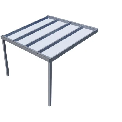 Terrassenüberdachung Professional 300 Cm X 300 Cm Grau Struktur Glas 2 Terrassenüberdachung Professional 300 Cm X 300 Cm Grau Struktur Glas – Bild 2