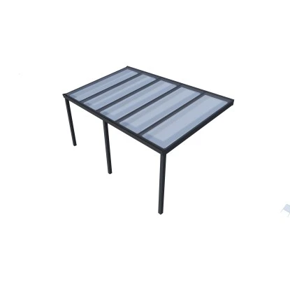 Terrassenüberdachung Professional 400 Cm X 350 Cm Schwarz Struktur PC Klar 2 Terrassenüberdachung Professional 400 Cm X 350 Cm Schwarz Struktur PC Klar – Bild 2
