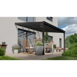 Terrassenüberdachung Professional 400 Cm X 350 Cm Schwarz Struktur PC Klar 6 Terrassenüberdachung Professional 400 Cm X 350 Cm Schwarz Struktur PC Klar -Vitavia Verkäufe 602883 11007300 3