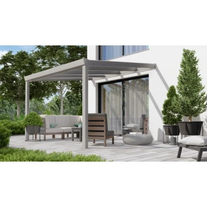 Terrassenüberdachung Professional 300 Cm X 350 Cm Grau Struktur PC Opal 3 Terrassenüberdachung Professional 300 Cm X 350 Cm Grau Struktur PC Opal – Bild 3