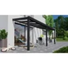 Terrassenüberdachung Professional 500 Cm X 200 Cm Schwarz Struktur Glas