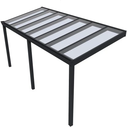 Terrassenüberdachung Professional 500 Cm X 200 Cm Schwarz Struktur Glas 2 Terrassenüberdachung Professional 500 Cm X 200 Cm Schwarz Struktur Glas – Bild 2