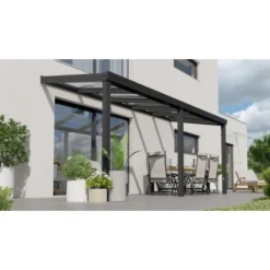 Terrassenüberdachung Professional 500 Cm X 250 Cm Schwarz Struktur PC Klar -Vitavia Verkäufe 602982 11007300 3