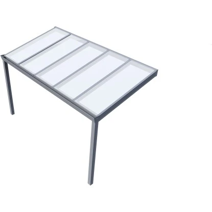 Terrassenüberdachung Professional 400 Cm X 200 Cm Grau Struktur PC Opal 2 Terrassenüberdachung Professional 400 Cm X 200 Cm Grau Struktur PC Opal – Bild 2