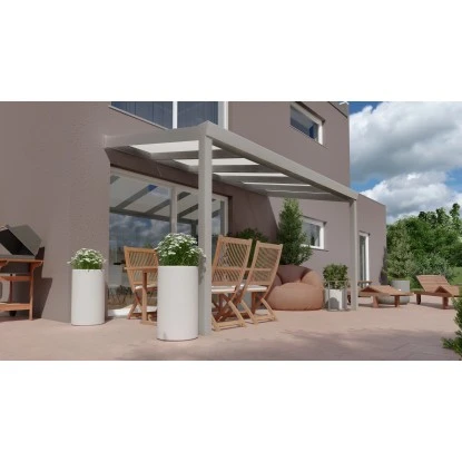 Terrassenüberdachung Professional 400 Cm X 200 Cm Grau Struktur PC Opal 3 Terrassenüberdachung Professional 400 Cm X 200 Cm Grau Struktur PC Opal – Bild 3