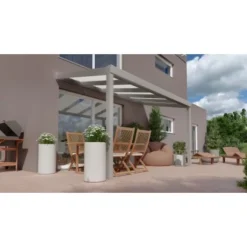 Terrassenüberdachung Professional 400 Cm X 250 Cm Grau Struktur PC Opal -Vitavia Verkäufe 603165 11007300 3