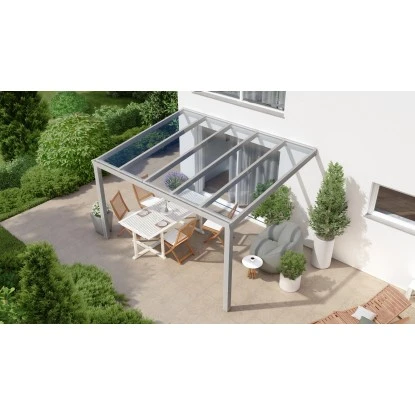 Terrassenüberdachung Professional 400 Cm X 300 Cm Grau Struktur Glas 1 Terrassenüberdachung Professional 400 Cm X 300 Cm Grau Struktur Glas