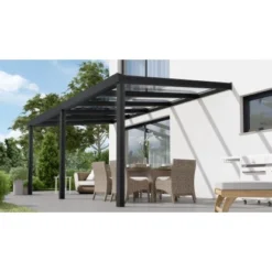 Terrassenüberdachung Professional 500 Cm X 300 Cm Schwarz Struktur PC Klar -Vitavia Verkäufe 603336 11007300 3