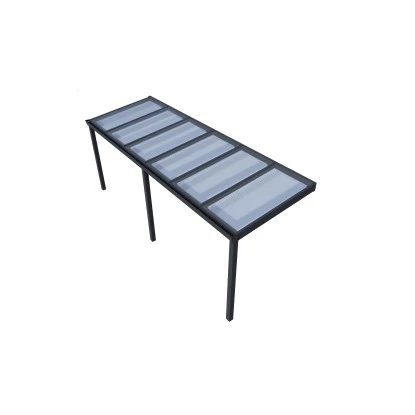 Terrassenüberdachung Professional 600 Cm X 200 Cm Schwarz Struktur PC Klar 2 Terrassenüberdachung Professional 600 Cm X 200 Cm Schwarz Struktur PC Klar – Bild 2