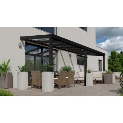Terrassenüberdachung Professional 600 Cm X 200 Cm Schwarz Struktur PC Klar 3 Terrassenüberdachung Professional 600 Cm X 200 Cm Schwarz Struktur PC Klar – Bild 3