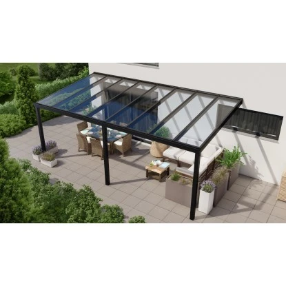 Terrassenüberdachung Professional 600 Cm X 300 Cm Schwarz Struktur Glas 1 Terrassenüberdachung Professional 600 Cm X 300 Cm Schwarz Struktur Glas