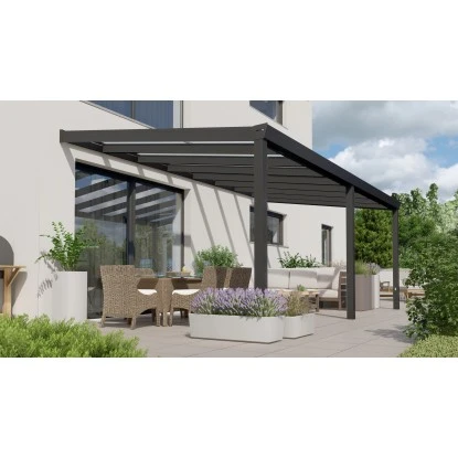 Terrassenüberdachung Professional 600 Cm X 300 Cm Schwarz Struktur Glas 3 Terrassenüberdachung Professional 600 Cm X 300 Cm Schwarz Struktur Glas – Bild 3