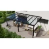 Terrassenüberdachung Professional 600 Cm X 350 Cm Schwarz Struktur Glas