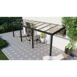 Terrassenüberdachung Professional 700 Cm X 200 Cm Schwarz Struktur Glas -Vitavia Verkäufe 603510 11007300 3