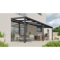 Terrassenüberdachung Professional 700 Cm X 200 Cm Schwarz Struktur PC Opal -Vitavia Verkäufe 603574 11007300 3
